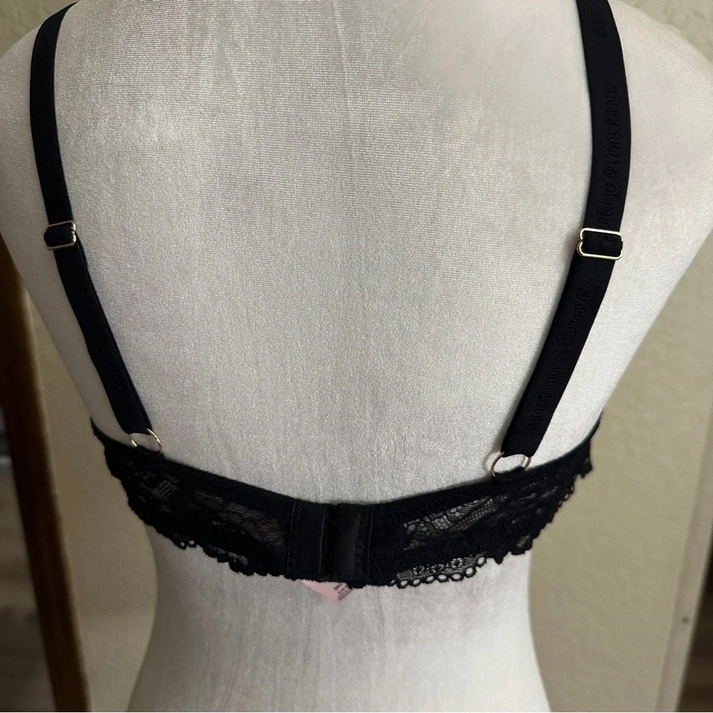 Juicy Couture Black Padded‎ Underwire Adjustable Bra Size 38C